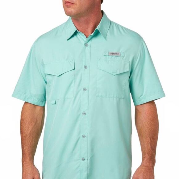 F&S Men's Small Green Short Sleeve Fishing Shirt - Picture 1 of 7